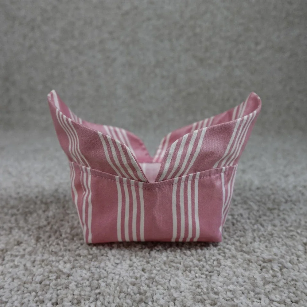 Longaberger 1999 Horizon of Hope Basket Liner Pink White Stripe Fabric